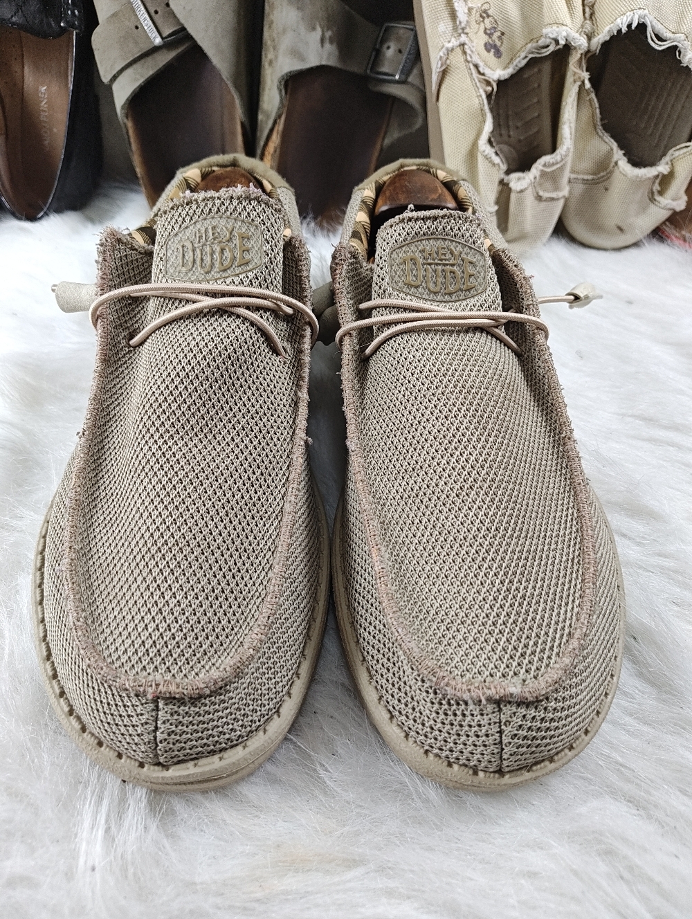Hey Dude Wally Sox  “Beige  Men’s Size 11 Comfort Shoes